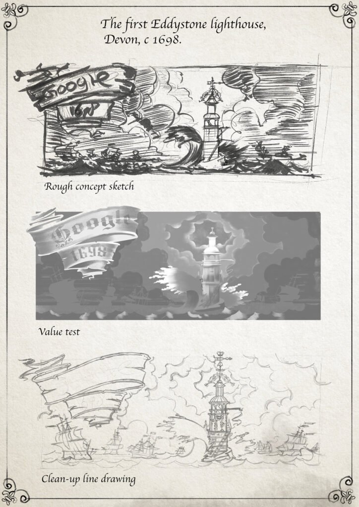 The First Lighting of Eddystone Lighthouse