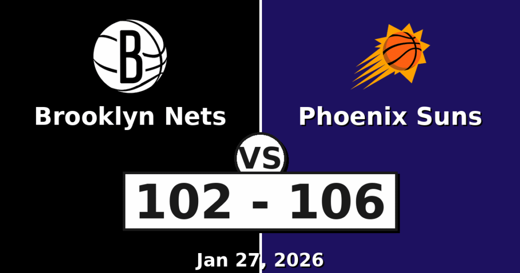 Brooklyn Nets vs Phoenix Suns Match Player Stats