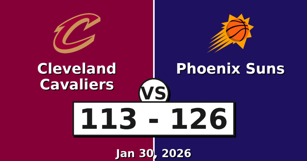 Cleveland Cavaliers vs Phoenix Suns Match Player Stats
