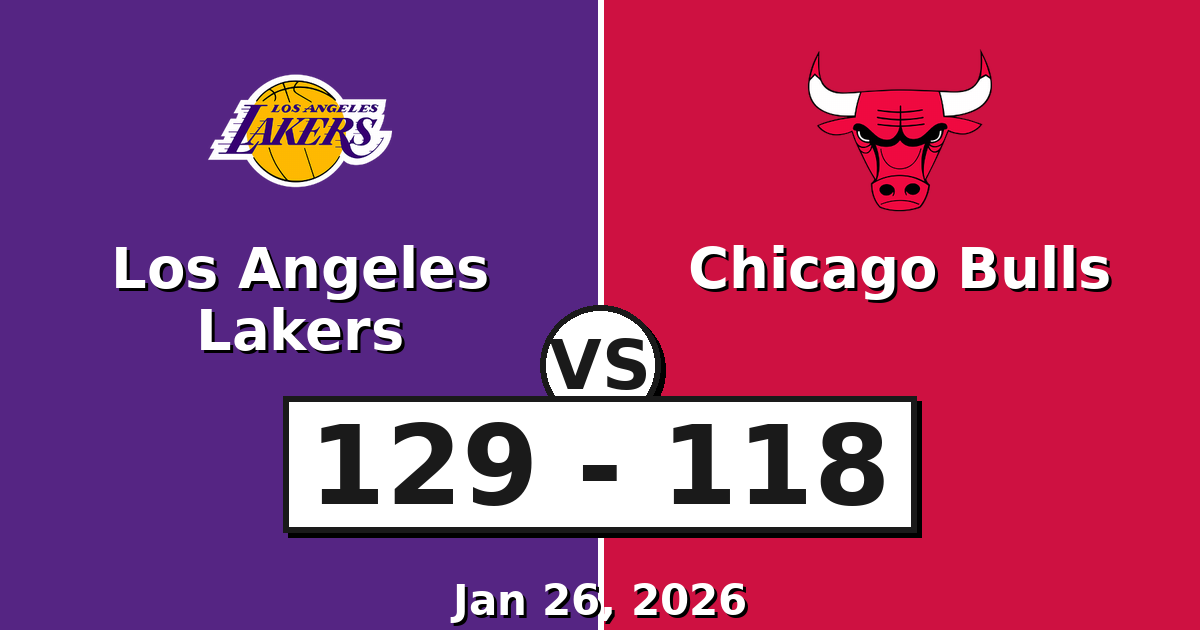 Los Angeles Lakers vs Chicago Bulls Match Player Stats (Jan 26