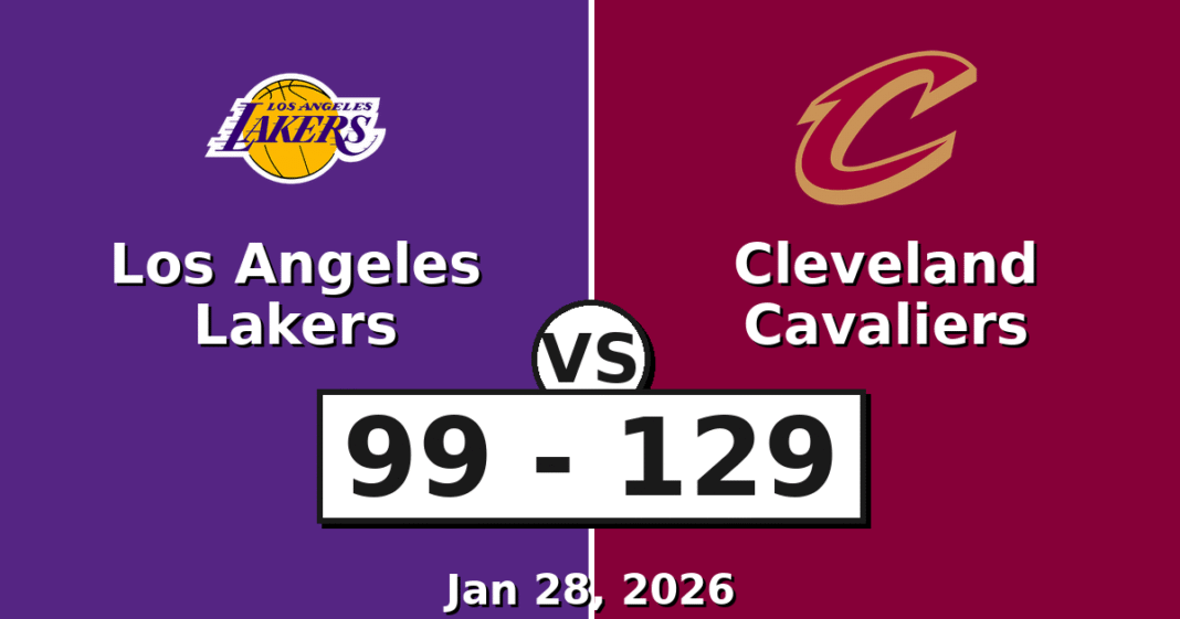 Los Angeles Lakers vs Cleveland Cavaliers Match Player Stats