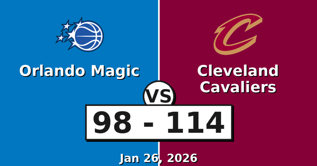 Orlando Magic vs Cleveland Cavaliers Match Player Stats