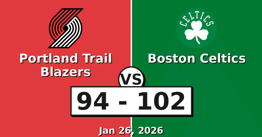 Portland Trail Blazers vs Boston Celtics Match Player Stats