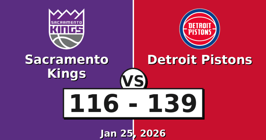 Sacramento Kings vs Detroit Pistons Match Player Stats