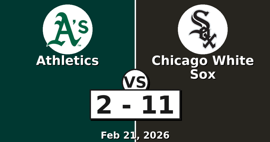 Athletics vs Chicago White Sox Match Player Stats (Feb 21, 2026)