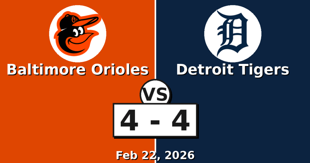 Baltimore Orioles vs Detroit Tigers Match Player Stats (Feb 22, 2026)