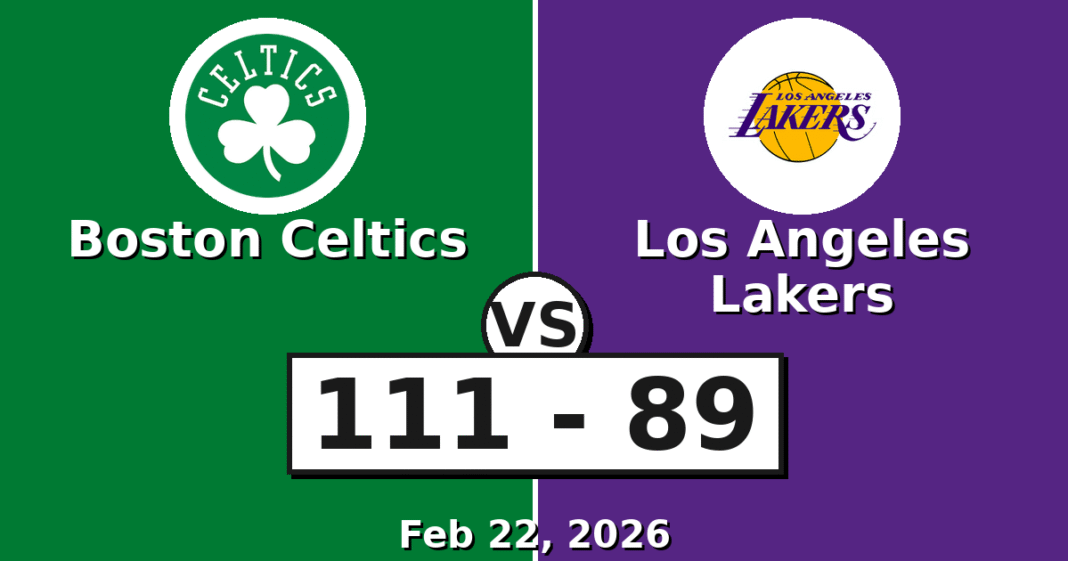 Boston Celtics vs Los Angeles Lakers Match Player Stats