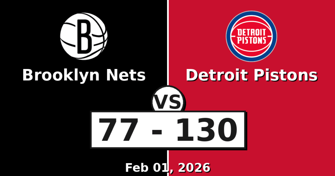 Brooklyn Nets vs Detroit Pistons Match Player Stats