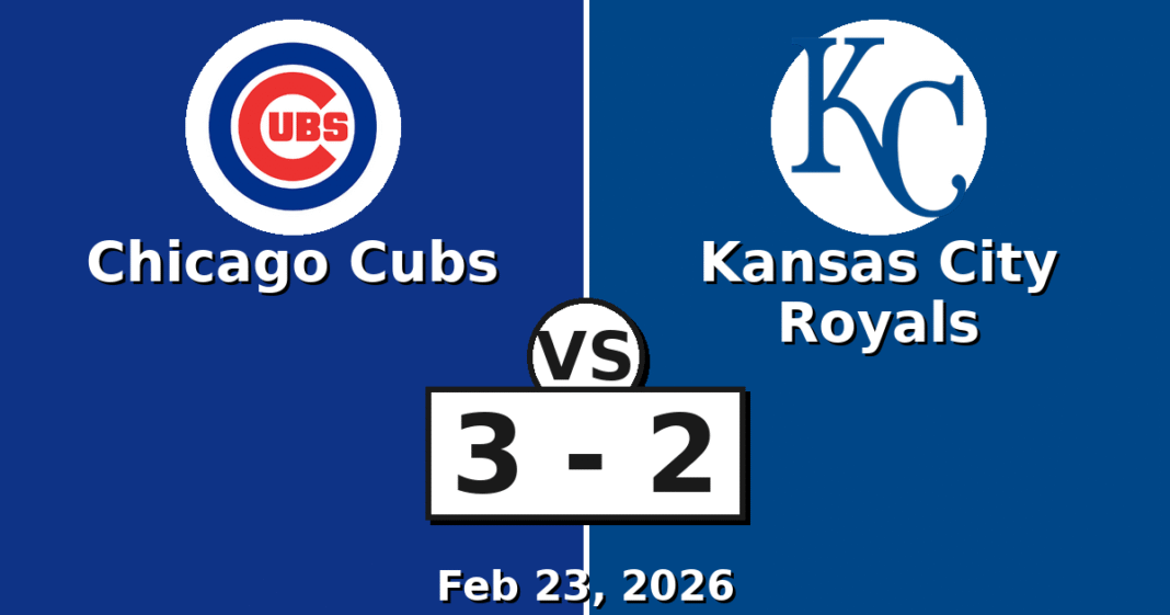 Chicago Cubs vs Kansas City Royals Match Player Stats (Feb 23, 2026)
