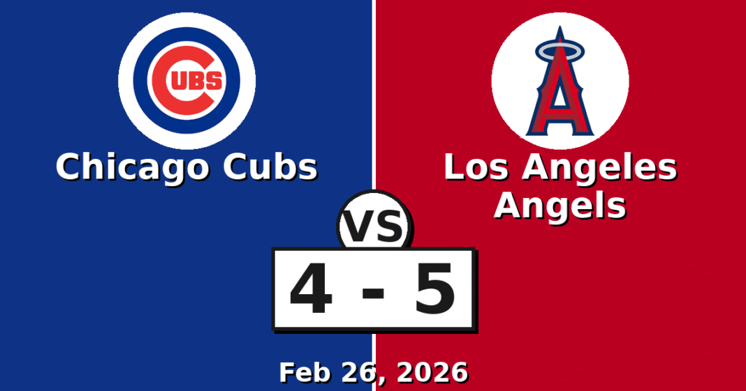 Chicago Cubs vs Los Angeles Angels Match Player Stats (Feb 26, 2026)