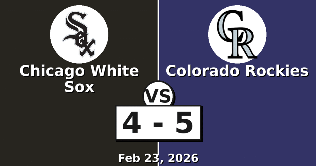 Chicago White Sox vs Colorado Rockies Match Player Stats (Feb 23, 2026)