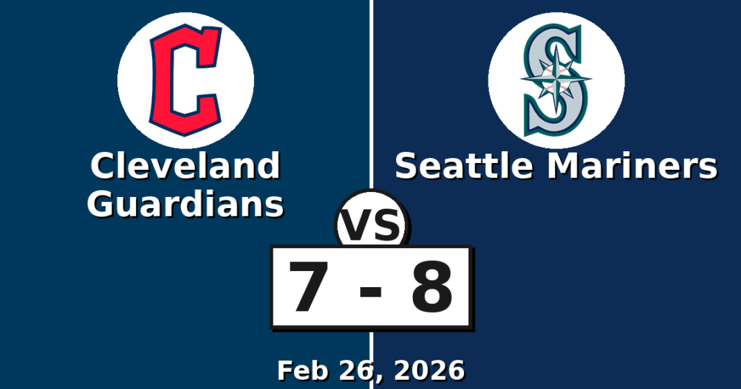 Cleveland Guardians vs Seattle Mariners Match Player Stats (Feb 26, 2026)