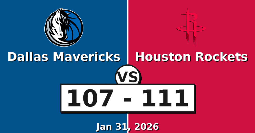 Dallas Mavericks vs Houston Rockets Match Player Stats