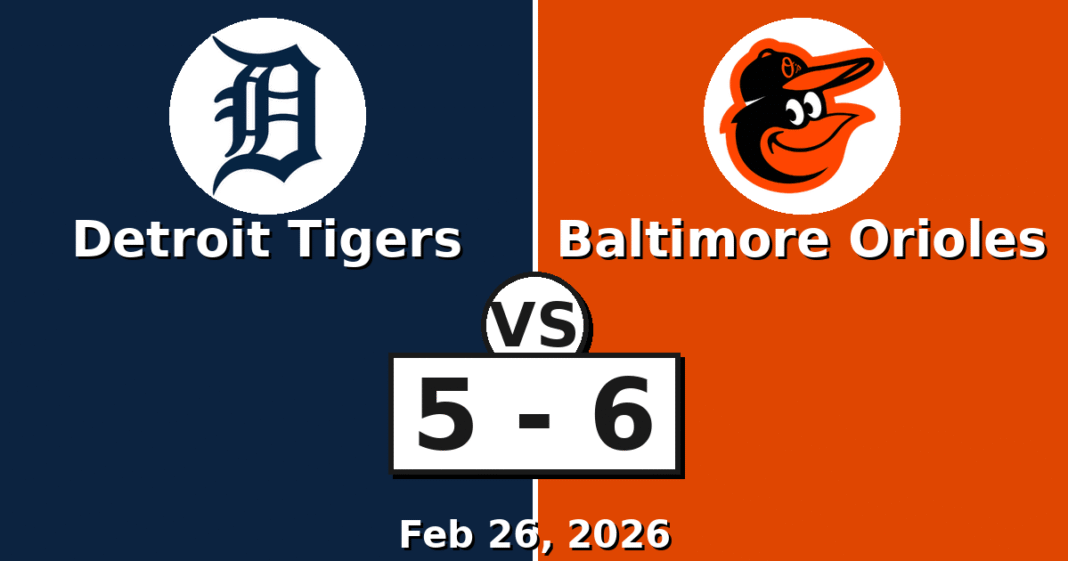 Detroit Tigers vs Baltimore Orioles Match Player Stats (Feb 26, 2026)