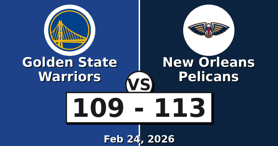 Golden State Warriors vs New Orleans Pelicans Match Player Stats