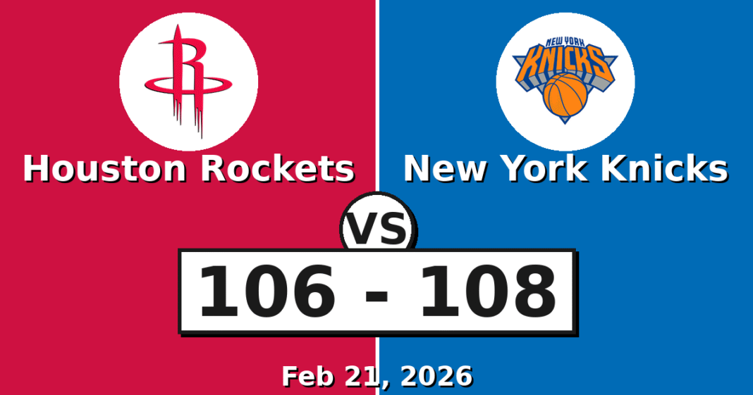 Houston Rockets vs New York Knicks Match Player Stats