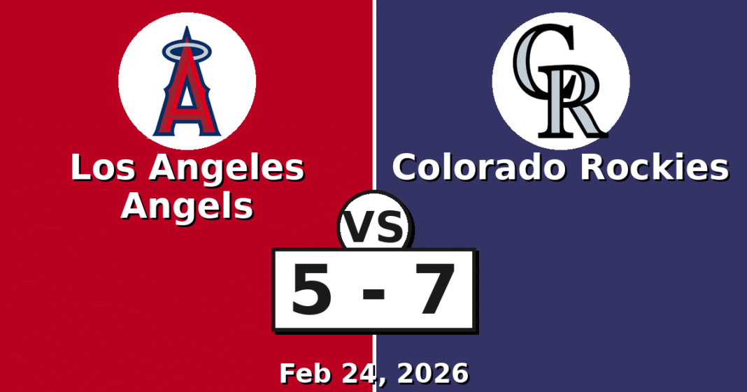 Los Angeles Angels vs Colorado Rockies Match Player Stats (Feb 24, 2026)