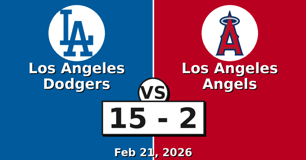 Los Angeles Dodgers vs Los Angeles Angels Match Player Stats (Feb 21, 2026)