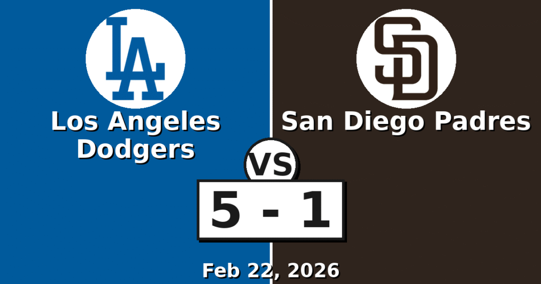 Los Angeles Dodgers vs San Diego Padres Match Player Stats (Feb 22, 2026)