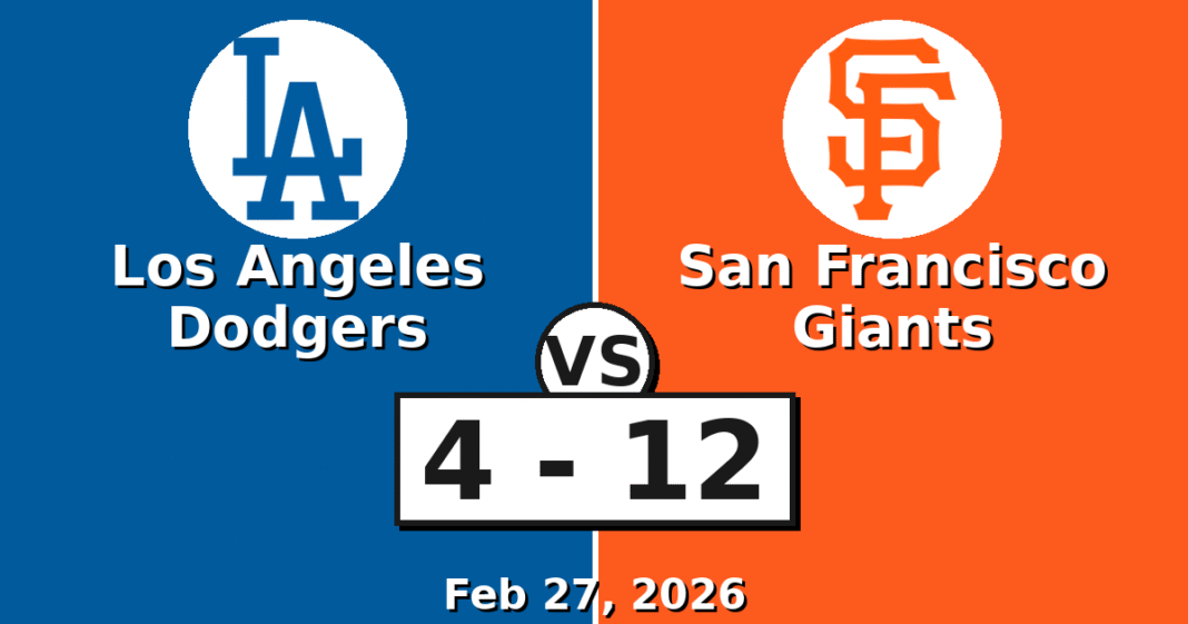 Los Angeles Dodgers vs San Francisco Giants Match Player Stats