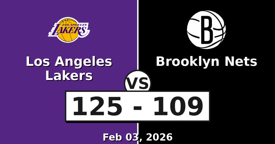 Los Angeles Lakers vs Brooklyn Nets Match Player Stats