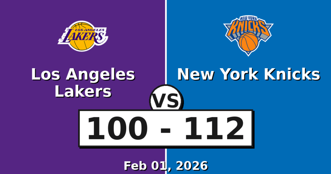 Los Angeles Lakers vs New York Knicks Match Player Stats
