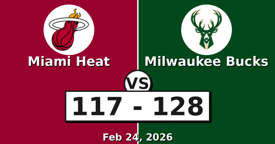 Miami Heat vs Milwaukee Bucks Match Player Stats (Feb 24, 2026)