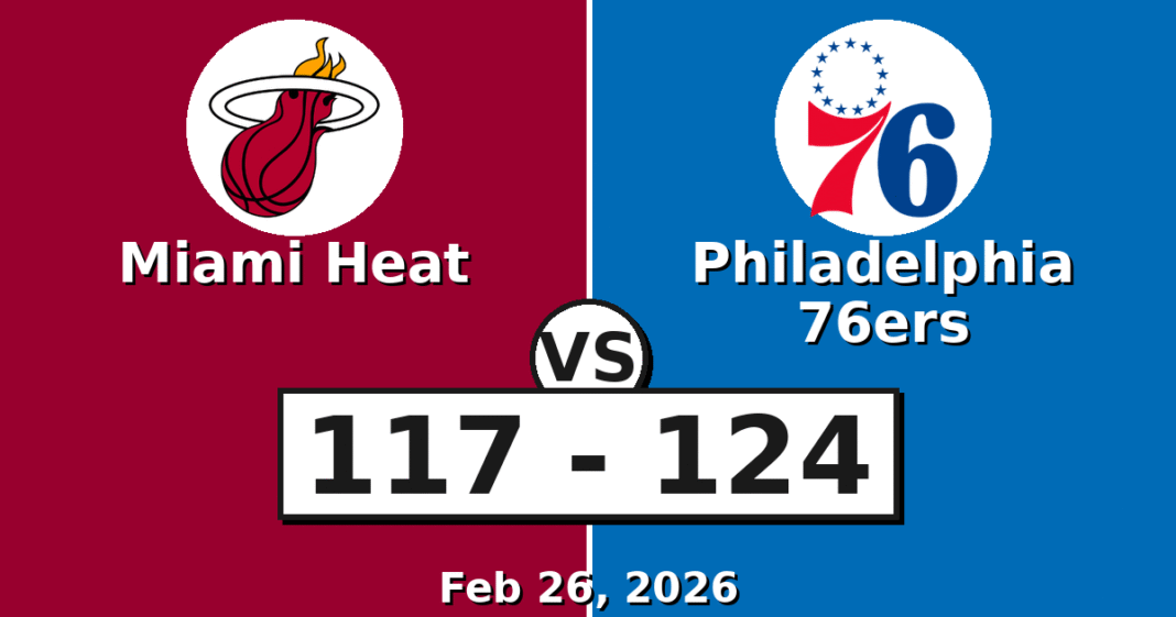 Miami Heat vs Philadelphia 76ers Match Player Stats (Feb 26, 2026)