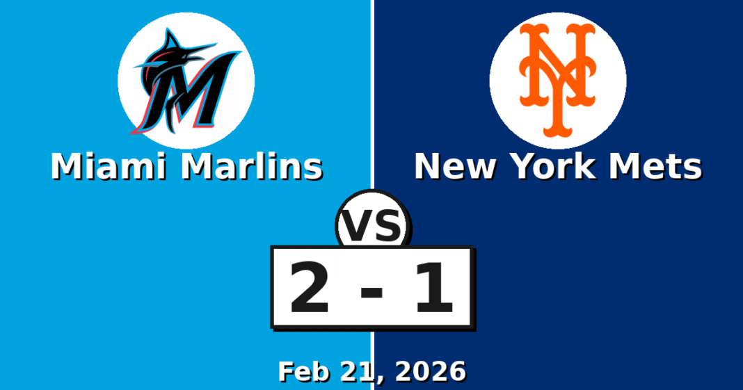 Miami Marlins vs New York Mets Match Player Stats (Feb 21, 2026)