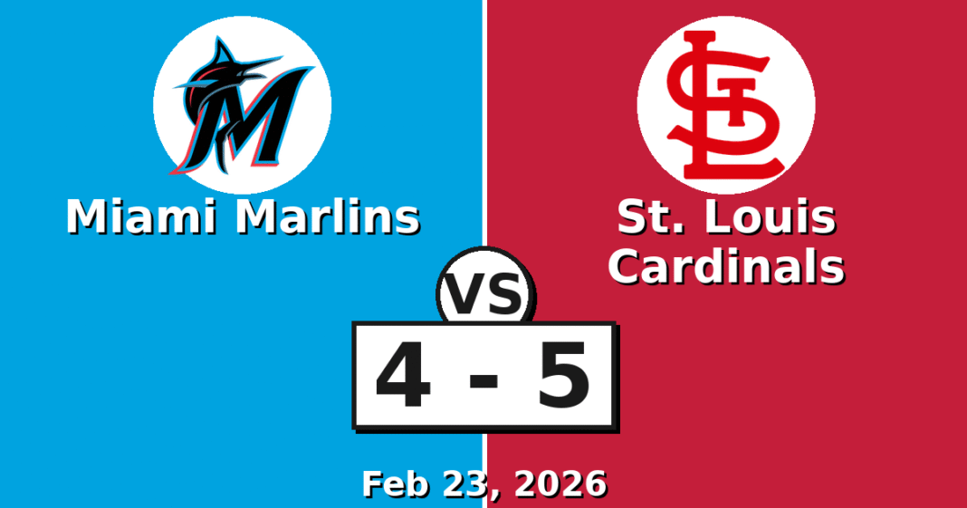 Miami Marlins vs St. Louis Cardinals Match Player Stats (Feb 23, 2026)
