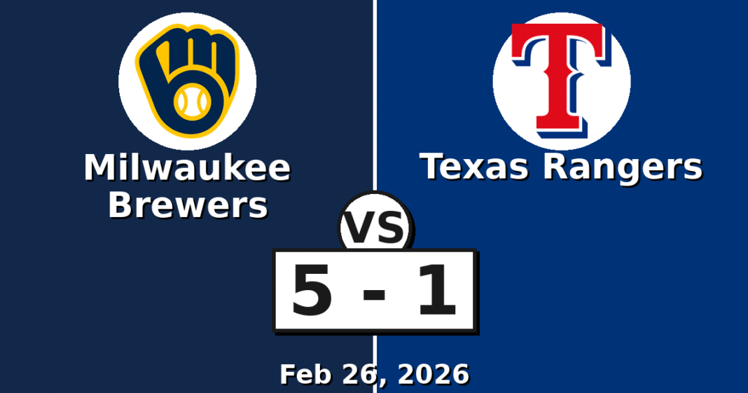 Milwaukee Brewers vs Texas Rangers Match Player Stats