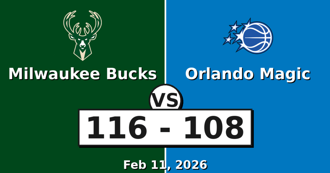 Milwaukee Bucks vs Orlando Magic Match Player Stats (Feb 11, 2026)