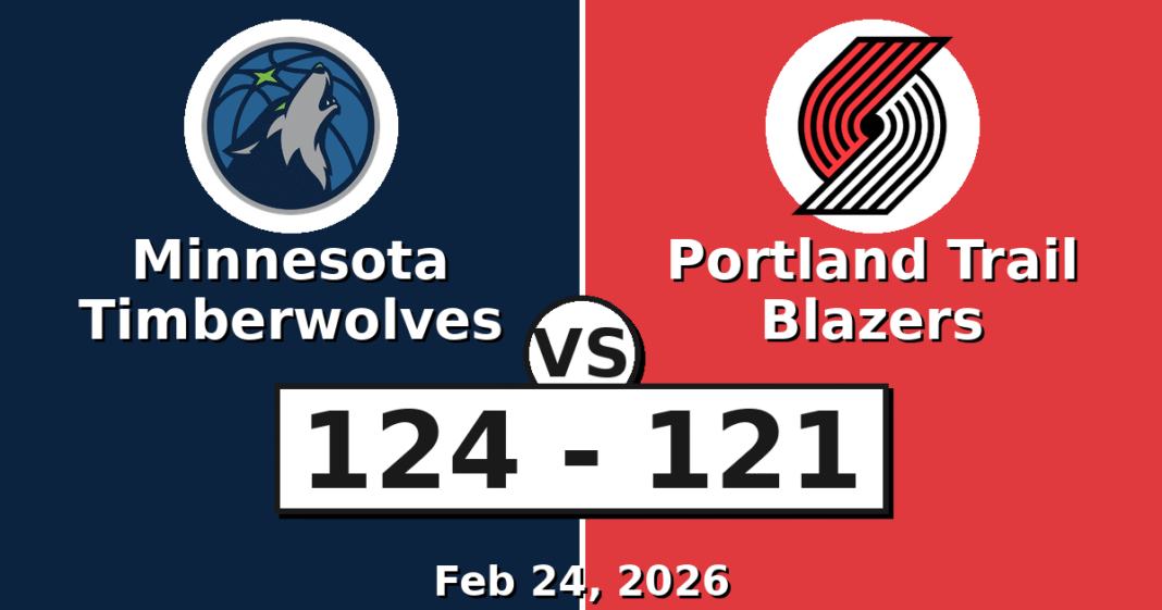 Minnesota Timberwolves vs Portland Trail Blazers Match Player Stats (Feb 24, 2026)