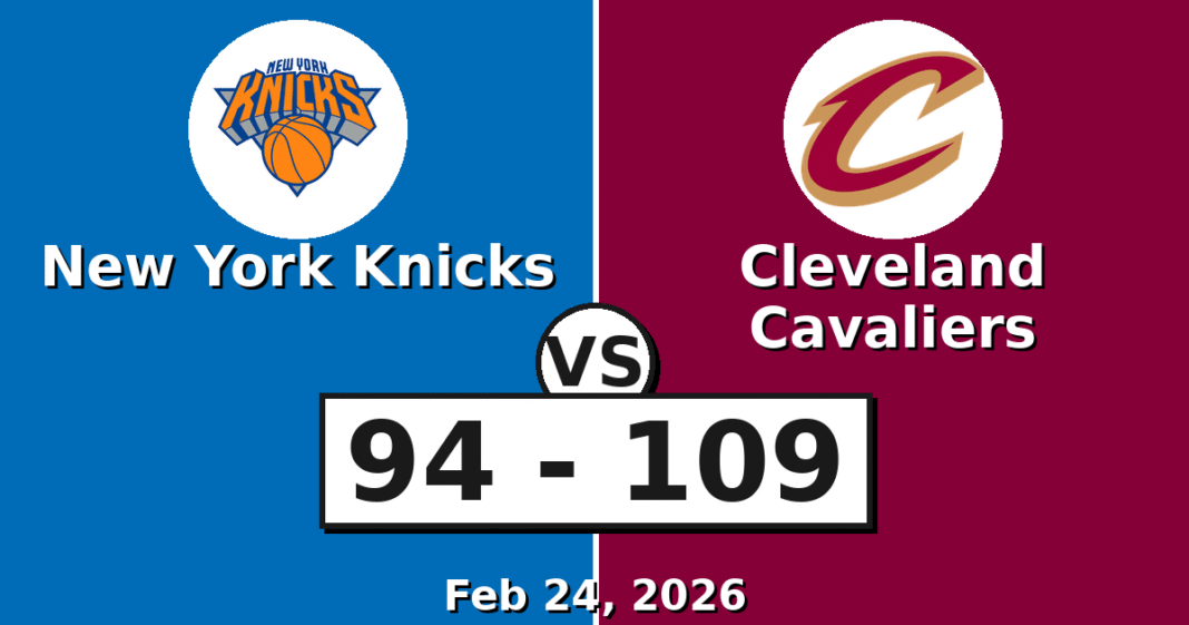 New York Knicks vs Cleveland Cavaliers Match Player Stats (Feb 24, 2026)