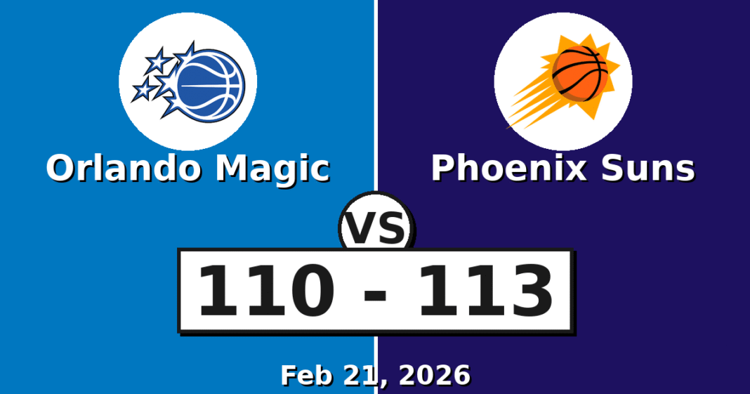 Orlando Magic vs Phoenix Suns Match Player Stats