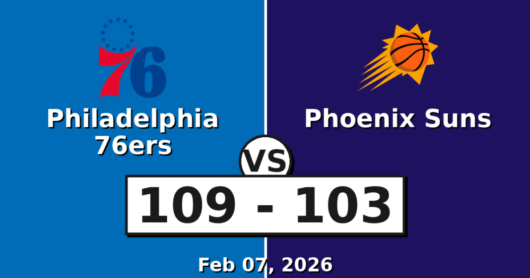 Philadelphia 76ers vs Phoenix Suns Match Player Stats