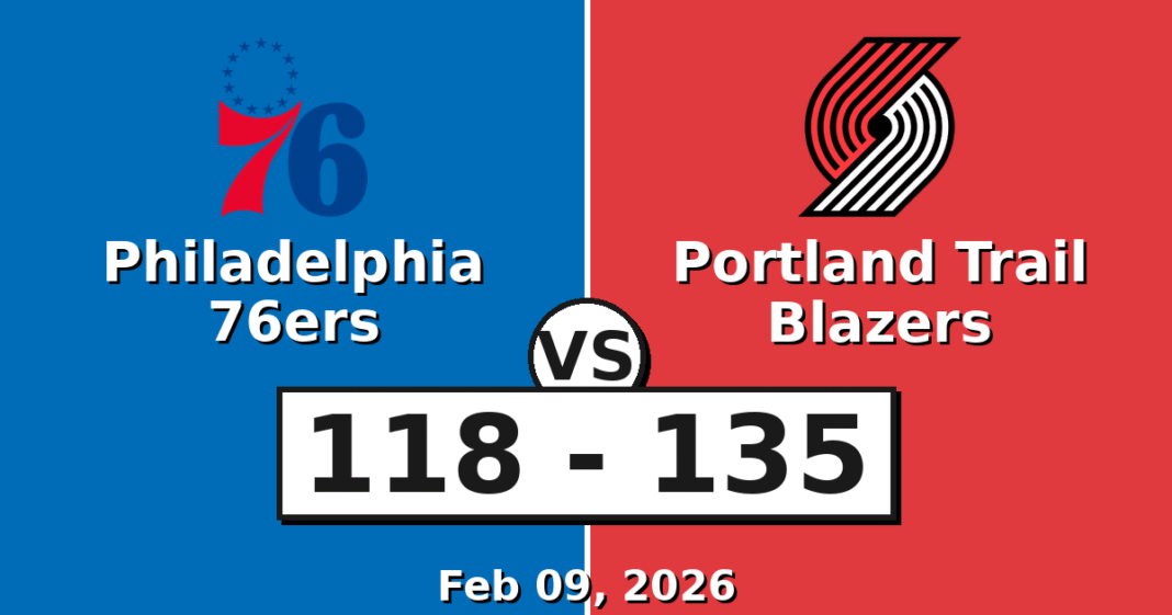 Philadelphia 76ers vs Portland Trail Blazers Match Player Stats