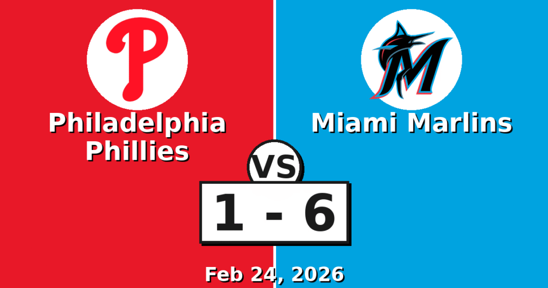 Philadelphia Phillies vs Miami Marlins Match Player Stats (Feb 24, 2026)