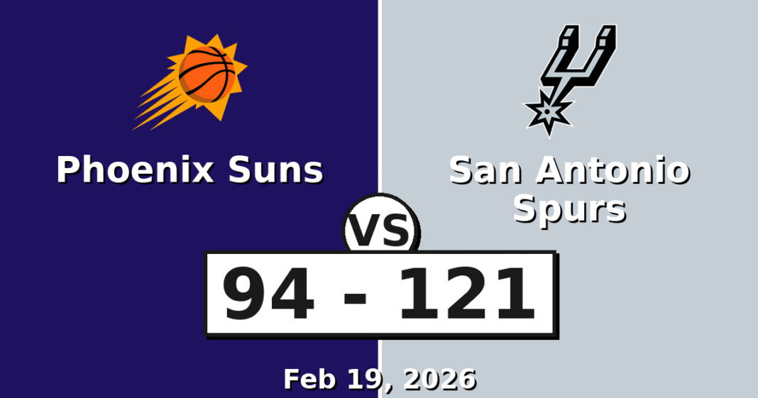 Phoenix Suns vs San Antonio Spurs Match Player Stats (Feb 19, 2026)
