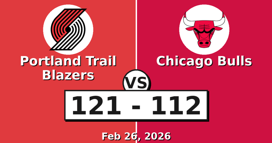 Portland Trail Blazers vs Chicago Bulls Match Player Stats