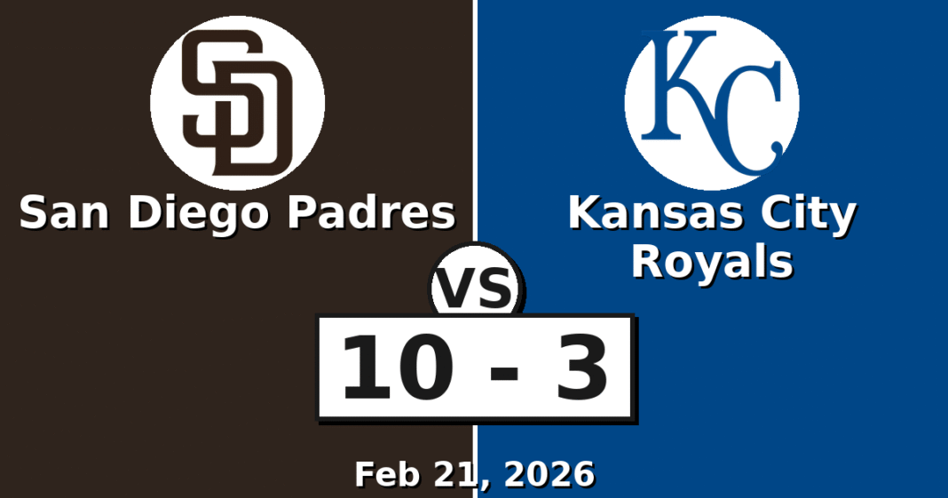 San Diego Padres vs Kansas City Royals Match Player Stats (Feb 21, 2026)