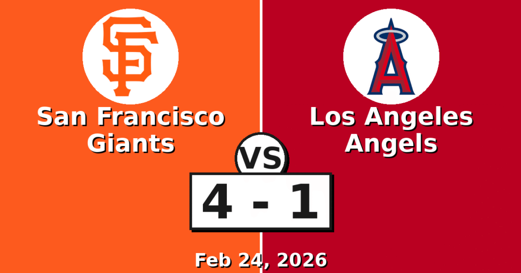 San Francisco Giants vs Los Angeles Angels Match Player Stats (Feb 24, 2026)