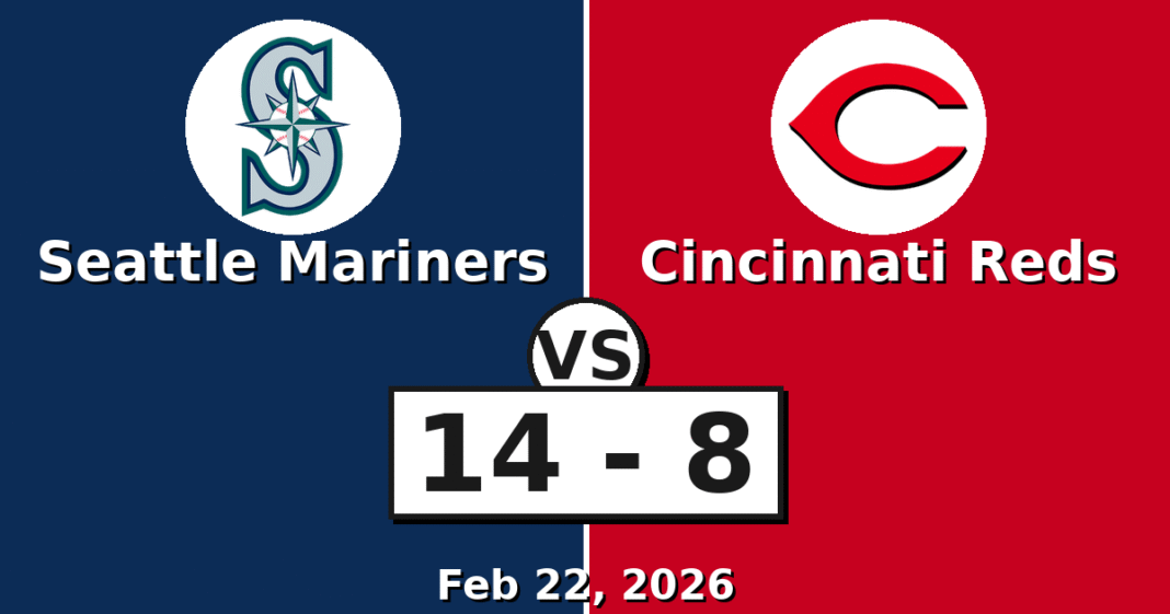 Seattle Mariners vs Cincinnati Reds Match Player Stats (Feb 22, 2026)