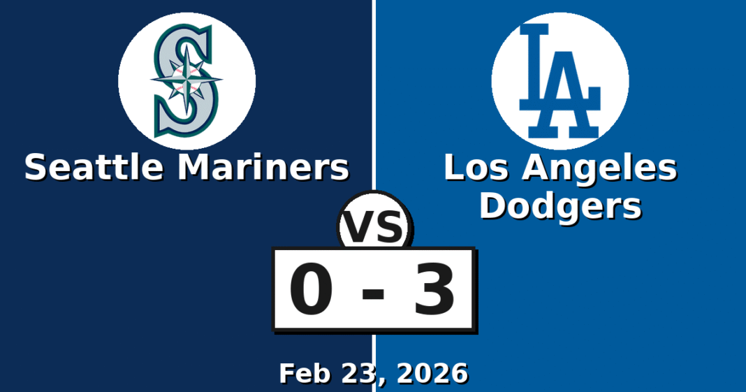 Seattle Mariners vs Los Angeles Dodgers Match Player Stats