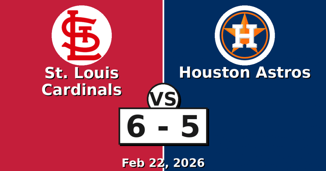St. Louis Cardinals vs Houston Astros Match Player Stats (Feb 22, 2026)