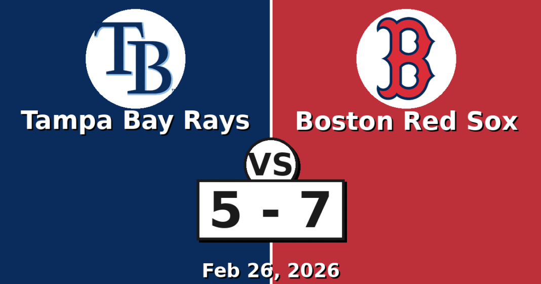 Tampa Bay Rays vs Boston Red Sox Match Player Stats (Feb 26, 2026)