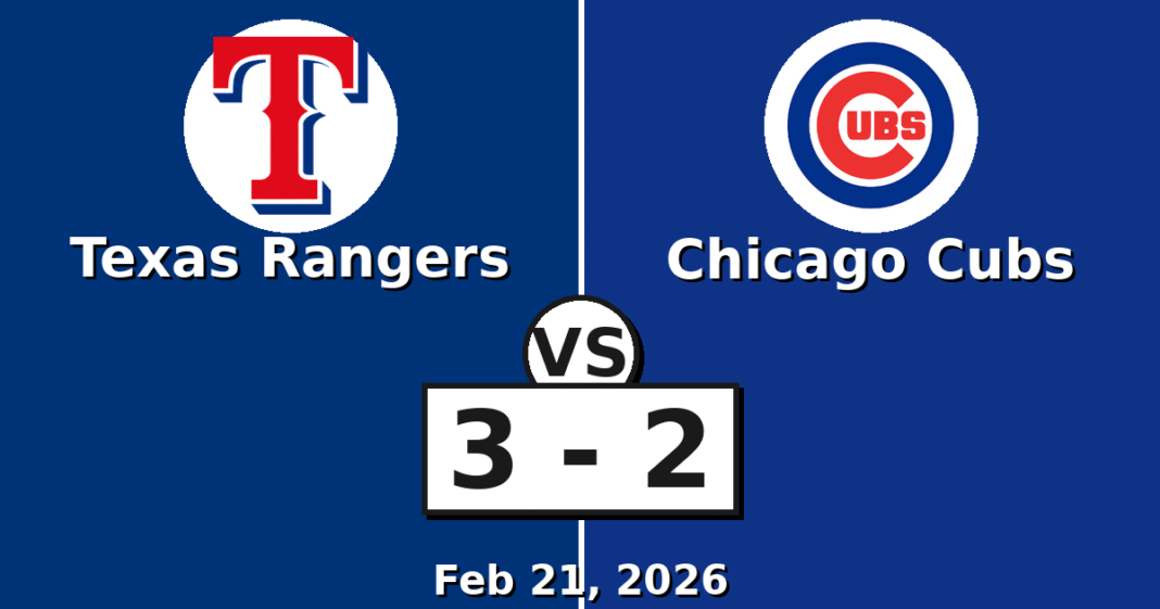 Texas Rangers vs Chicago Cubs Match Player Stats (Feb 21, 2026)