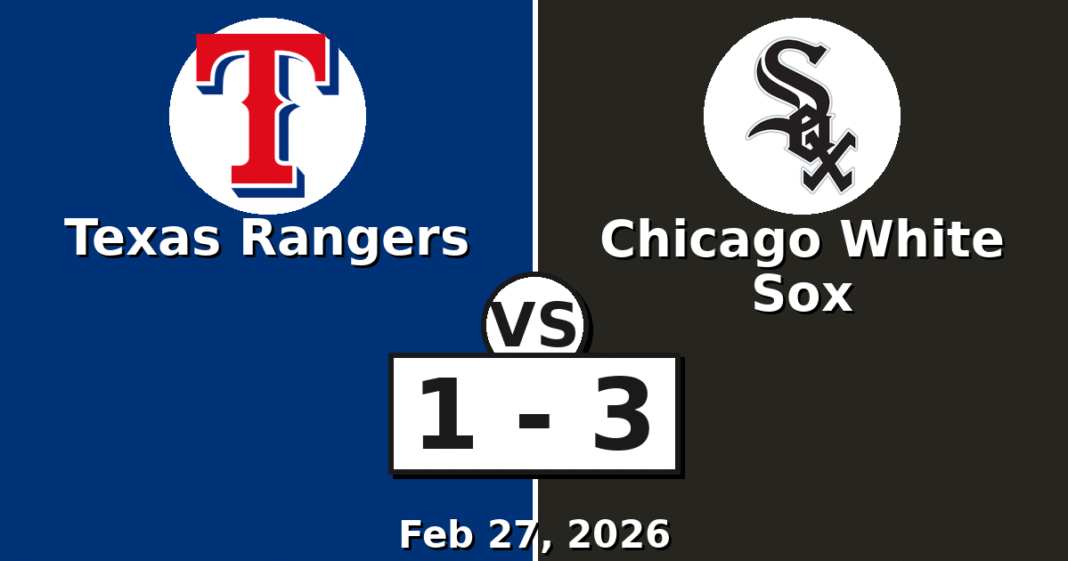 Texas Rangers vs Chicago White Sox Match Player Stats (Feb 27, 2026)