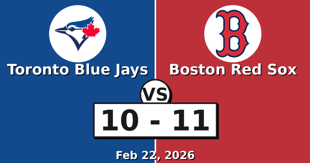 Toronto Blue Jays vs Boston Red Sox Match Player Stats (Feb 22, 2026)