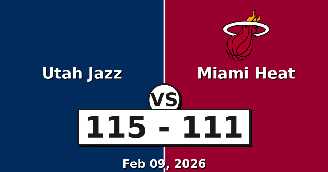 Utah Jazz vs Miami Heat Match Player Stats